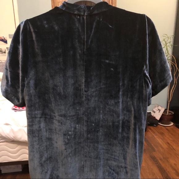 Madewell Velvet Choker Top in grey size small - Picture 3 of 4